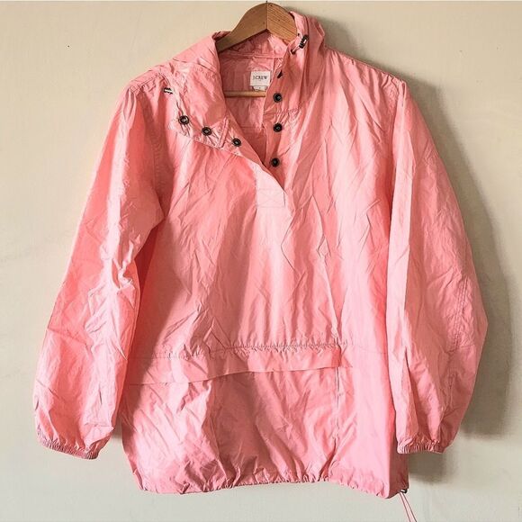 J Crew factory pullover windbreaker jacket hooded with kangaroo pocket women's S - Picture 1 of 6